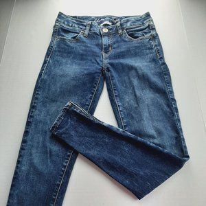 AMERICAN EAGLE Womens Jegging Jeans Size 2 Super Stretch Dark Wash Zippers
